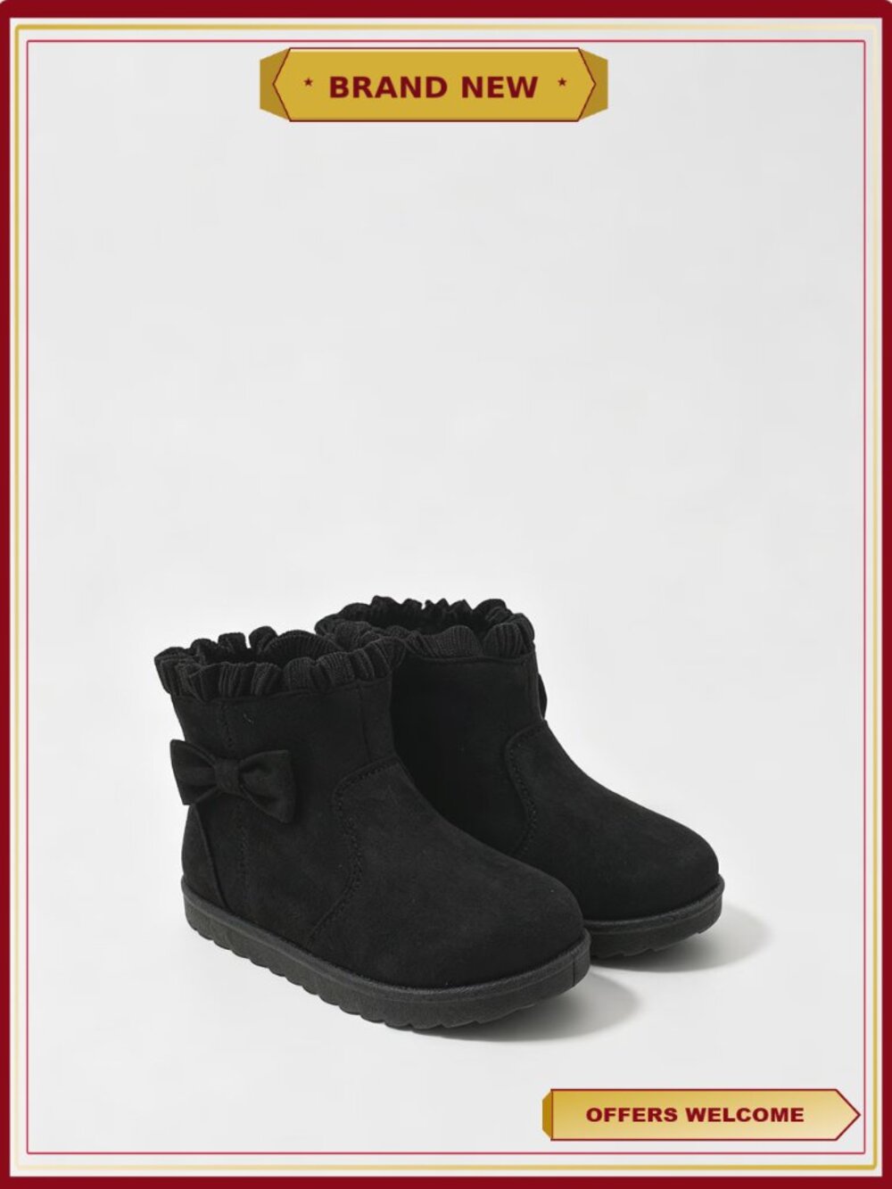 Toddler Girls Faux Fur Winter Boots with Bow